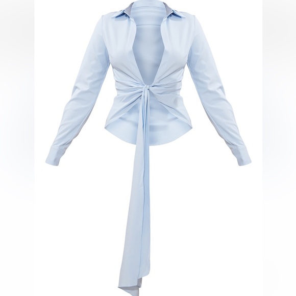 Front tie long sleeve top - Picture 1 of 2